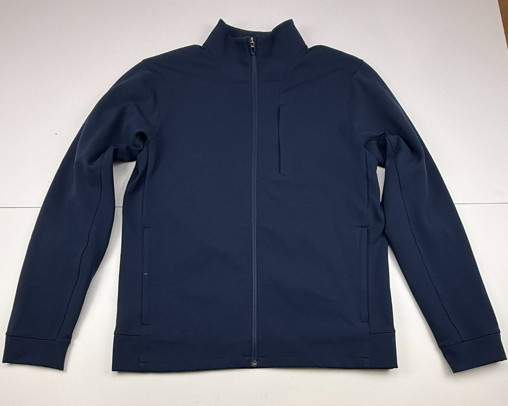 Lululemon Sojourn Jacket Mens Large Navy Blue Full Zip Warpstream Track Jacket